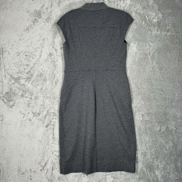 Cache Dress Women 6 Gray Sheath Office Career Business Preppy Neutral Minimalist - Picture 3 of 8